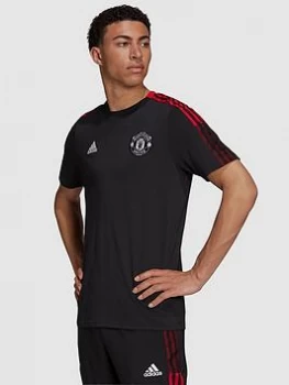 Image of adidas Manchester United 3 Stripe Player Tee - Black Size M Men