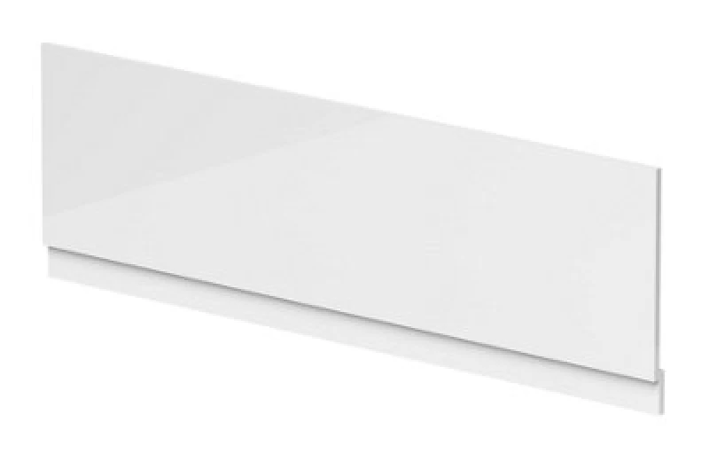 Image of Nuie Waterproof Shower Bath Front Panel, High Gloss White Bath Shower Panel For Straight Baths, 1800mm