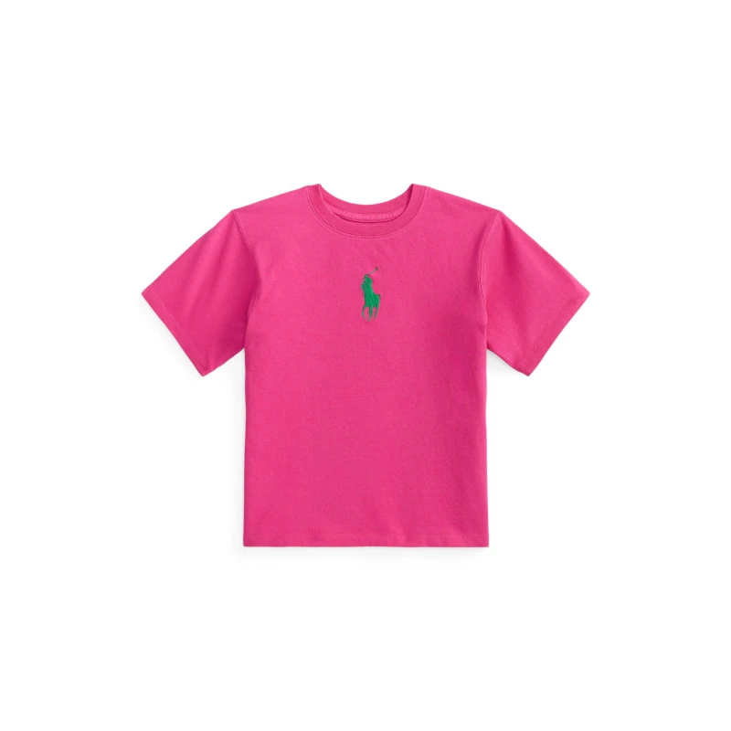 Image of Polo Ralph Lauren Kids Centre Logo Cropped T-Shirt College Pink female 2Y