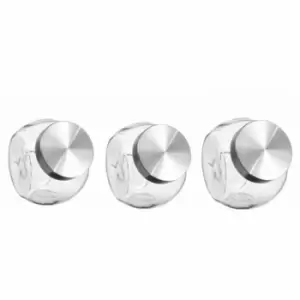 Image of 5Five Set Of 3 Screw Tight Chrome Lid Glass Candy 650Ml Jar