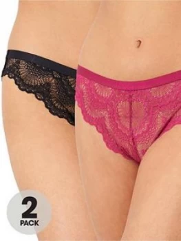 Image of DORINA Mia 2 Pack Brazilian, Black/Purple, Size 16, Women