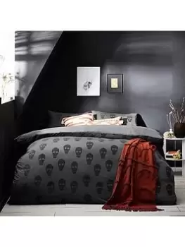Image of Furn Halloween Tufted Skulls Duvet Cover Set