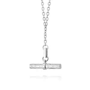 Image of Daisy London 925 Sterling Silver Treasures Oyster T Bar Necklace Sterling Silver