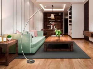 Image of Linea Dimmable Floor Lamps Arc Floor Lamps, Sandblasted Matt Black