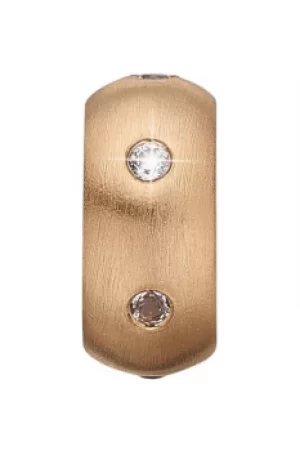 Image of Ladies Christina Gold Plated Sterling Silver Topaz Stopper Bead Charm 623-G98