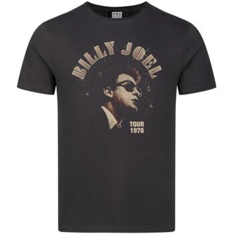 Image of Amplified Womens 78 Tour Billy Joel T-Shirt in Charcoal Size: XS Charcoal Female XS