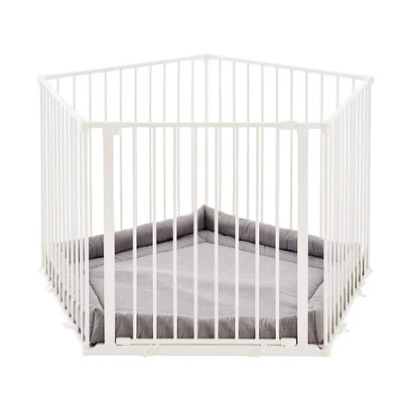 Image of Safetots Premium Multi Panel Play Pen With Mat, Pentagon, 5 X 72Cm, White, 70Cm High