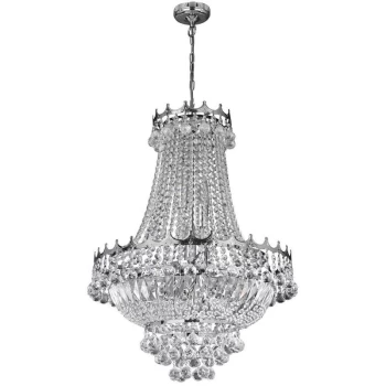 Image of Searchlight Versailles - 9 Light Crystal Chandelier Chrome Finish, E14