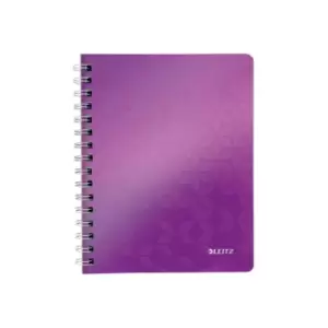 Image of WOW Notebook A5 Ruled, Wirebound with Polypropylene Cover 80 Sheets. Purple - Outer Carton of 6