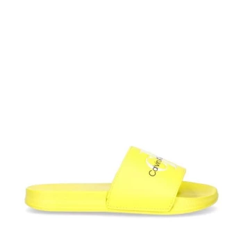 Image of Calvin Klein Jeans Junior Monogram Slides - Yellow