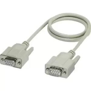 Image of Phoenix Contact Series, Parallel Cable [1x D-SUB socket 9-pin - 1x D-SUB-plug 9-pin] 2m White