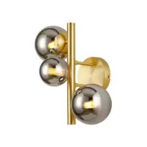 Image of Luminosa Segal Wall Lamp, 3 Light G9, Satin Gold, Chrome Plated Glass