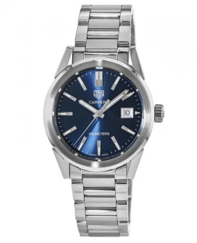 Image of Tag Heuer Carrera Quartz 36mm Blue Dial Stainless Steel Womens Watch WBG1310.BA0758 WBG1310.BA0758