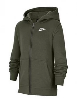 Image of Nike Older Boys Full Zip Club Hoodie - Khaki