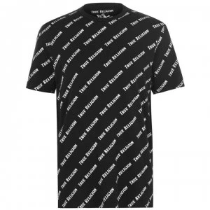 Image of True Religion All Over Logo t Shirt - Black 1096