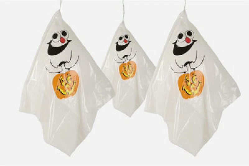 Image of Shatchi 3Pcs Hanging White Ghost Halloween Decor - Indoor/Outdoor Spooky Party Theme White unisex
