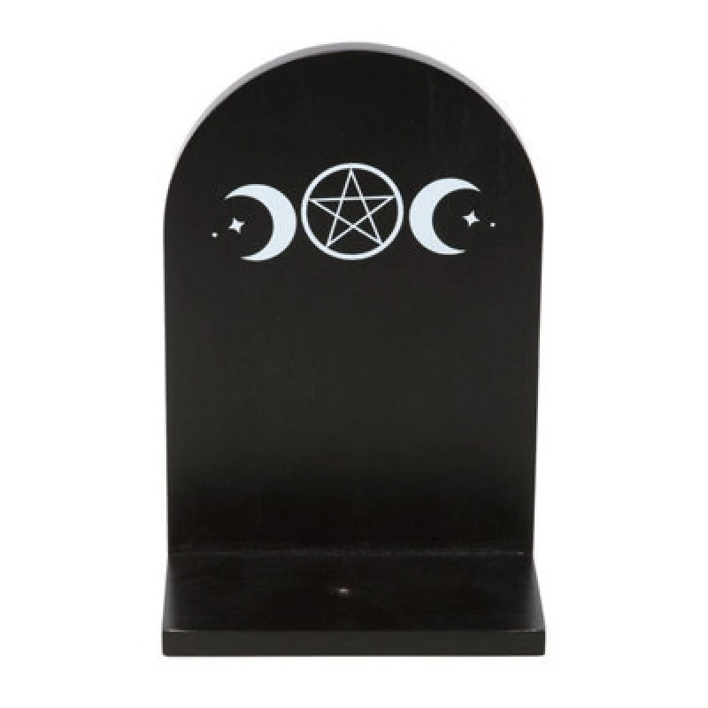 Image of Something Different Something Different Triple Moon Incense Holder Shelf in Black One Size Unisex 5063574394727