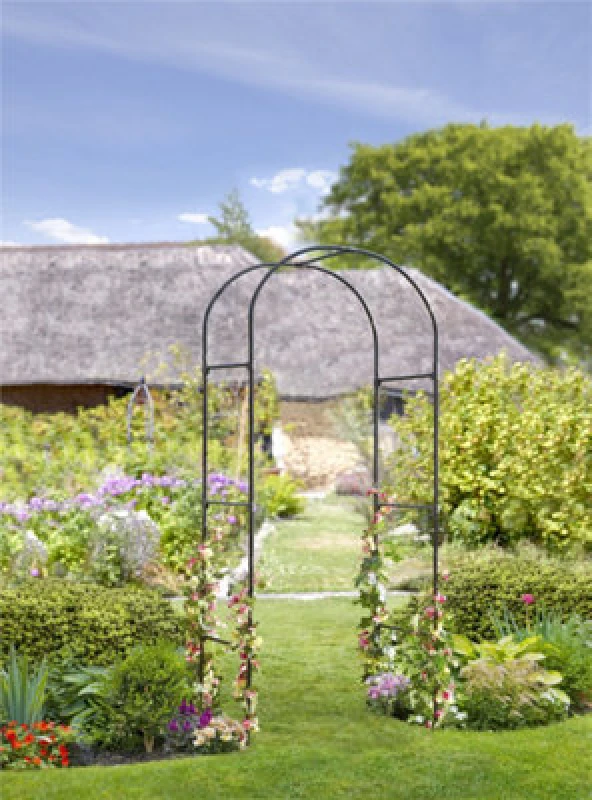 Image of SMART GARDEN Chelsea Metal Black Garden Arch Pergola Grey Plant Support - Smart Garden 4050003
