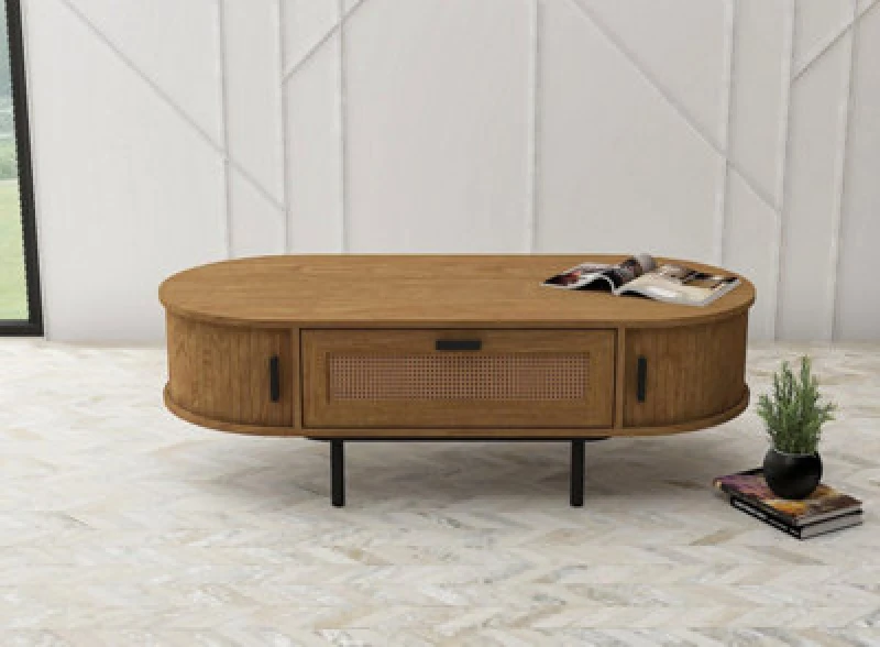 Image of Kidsaw Lv55, 1 Drawer Coffee Table, Light Oak