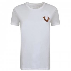 Image of True Religion World Tour Logo t Shirt - White/Rose Gold