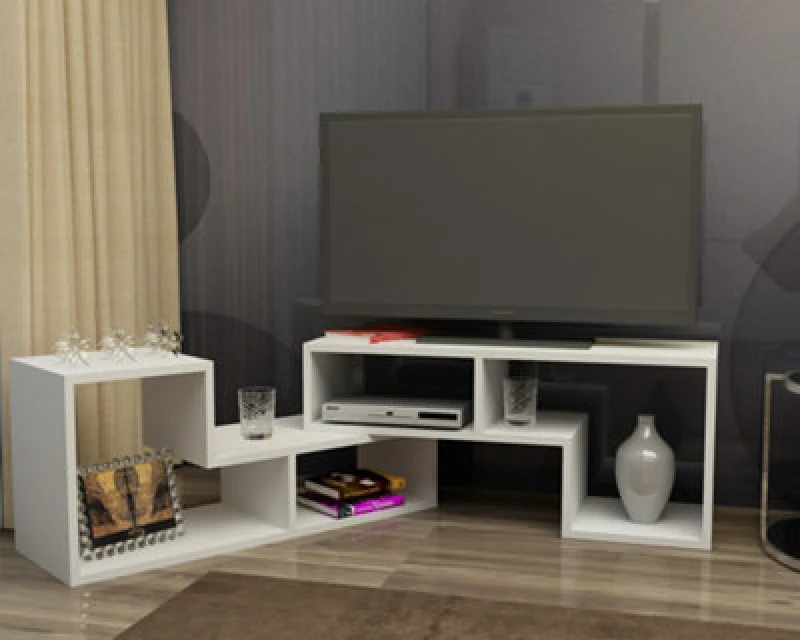 Image of DECOROTIKA Cubicco 120cm Adjustable tv Unit - White - Decorotika C70TVSM01