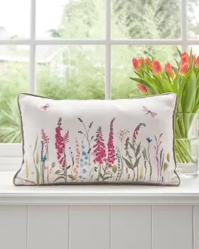 Image of Cotton Traders Floral Embroidered Cushion in Multi