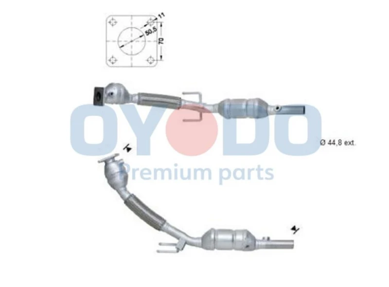 Image of Oyodo 10N0028-OYO Catalytic Converter with fastening/mounting material Catalyst Converter (429)