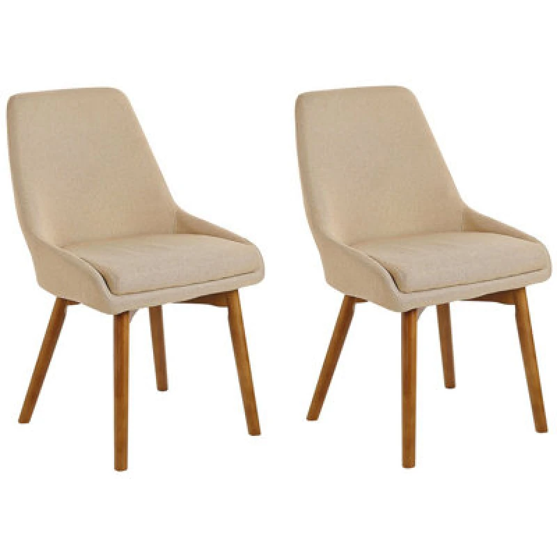 Image of Beliani Set Of 2 Dining Chairs Melfort Sand Beige