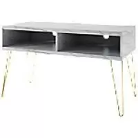 Image of Novogratz AV Stands 1748891COMNUK White Marble 1,066.8 (W) x 500.4 (D) x 624.8 (H) mm MDF, Metal