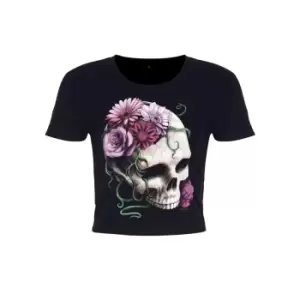 Image of Requiem Collective Ladies/Womens Cranial Bloom Crop Top (X Small (UK 6-8)) (Black)