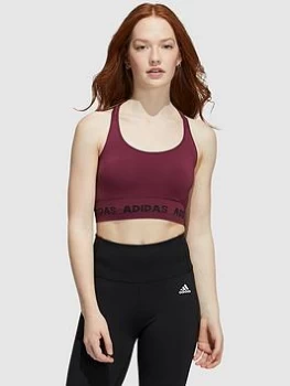 Image of Adidas Aeroknit Bra - Light Support, Dark Red, Size S, Women