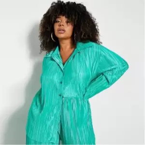 Image of I Saw It First Plus Size Plisse Shirt - Green