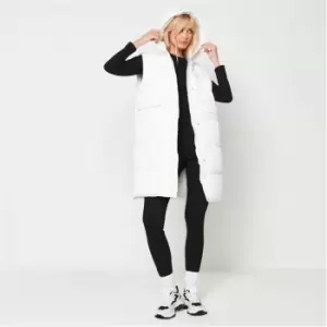 Image of Missguided Recycled Tall Longline Puffer Gilet - Cream