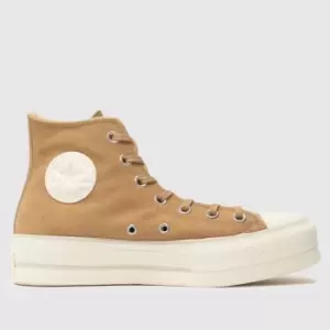 Image of Converse Beige All Star Lift Cozy Trainers