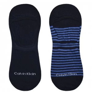 Image of Calvin Klein 2 Pack Invisible Socks Mens - Navy