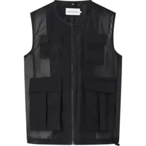Image of Calvin Klein Jeans Mesh Ripstop Utility Vest - Black