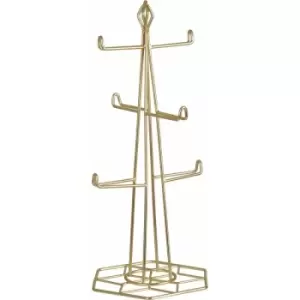 Image of Premier Housewares - Vertex Contour Matte Gold Mug Tree