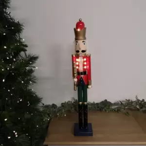 Image of LED Battery Operated Indoor Christmas Wooden Nutcracker Decoration