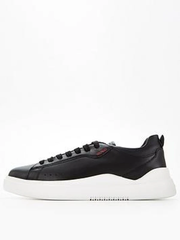 Image of Hugo Tenn Leather Trainers - Black 12