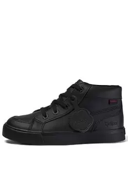Image of Kickers Tovni Hi Top School Shoe, Black, Size 12 Younger