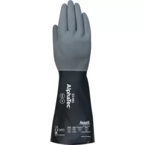Image of Chemical Resistant Gloves, Nitrile, Black/Grey, Size 11