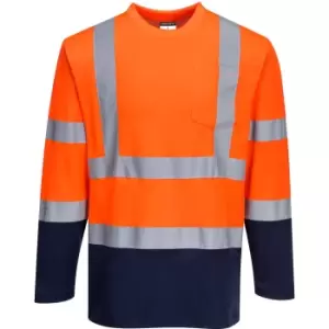 Image of Portwest S280 Hi Vis Two Tone Shirt Orange / Navy M