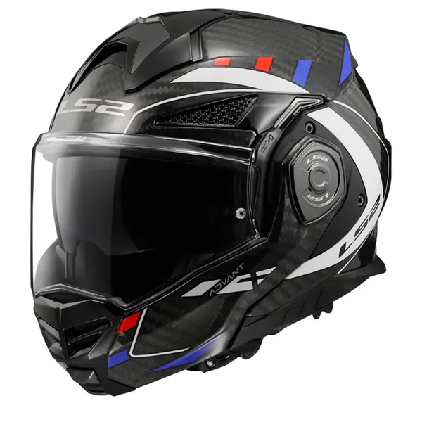 Image of LS2 FF901 Advant X Carbon Future Glossy Black White Blue Red Modular Helmet Size M