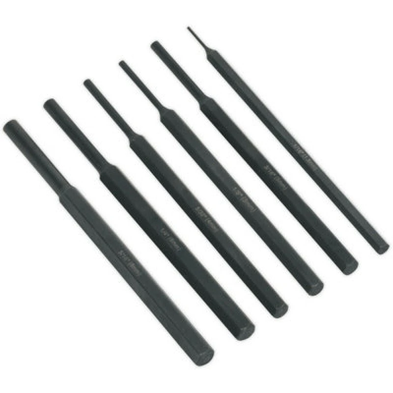 Image of Loops 6 Piece Parallel Pin Punch Set - Hardened & Tempered - Corrosion Resistant Multi