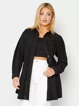 Image of Yours Broidery Shirt Black, Size 16, Women