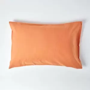 Image of Burnt Orange Linen Housewife Pillowcase, Standard - Orange - Homescapes