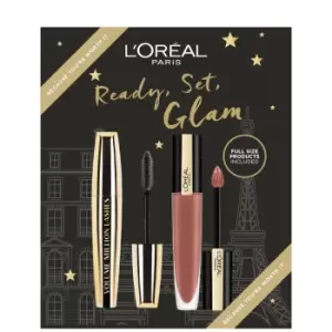 Image of LOreal Paris Ready, Set, Glam Mascara and Lipstick Duo Gift Set (Worth £21.98)