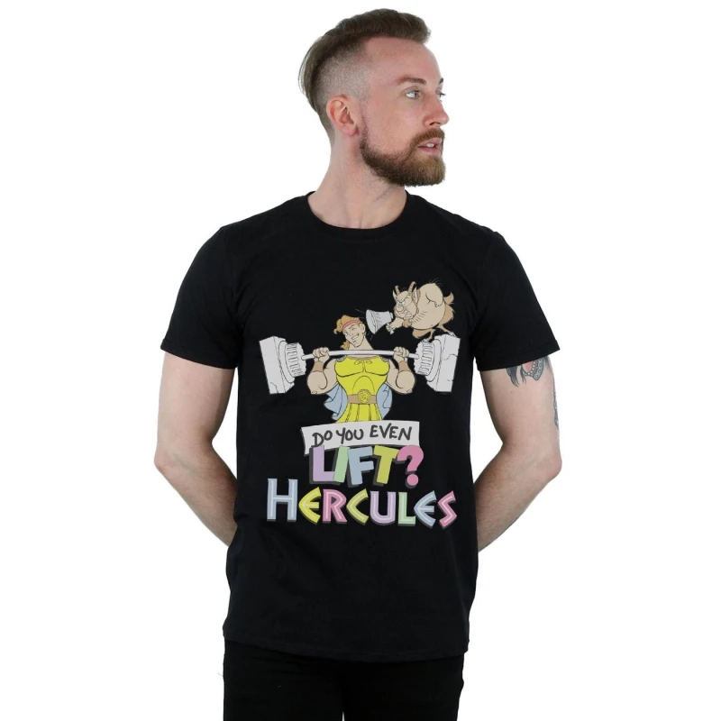 Image of Disney Men Hercules Do You Even Lift? T-Shirt in Black Size: Small Black S Male 5059276955748