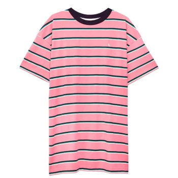 Image of Jack Wills Carignan Stripe T-Shirt Mini Dress - Pink