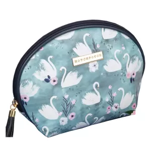 Image of Swan Lake Blue Leatherette Cosmetic Bag